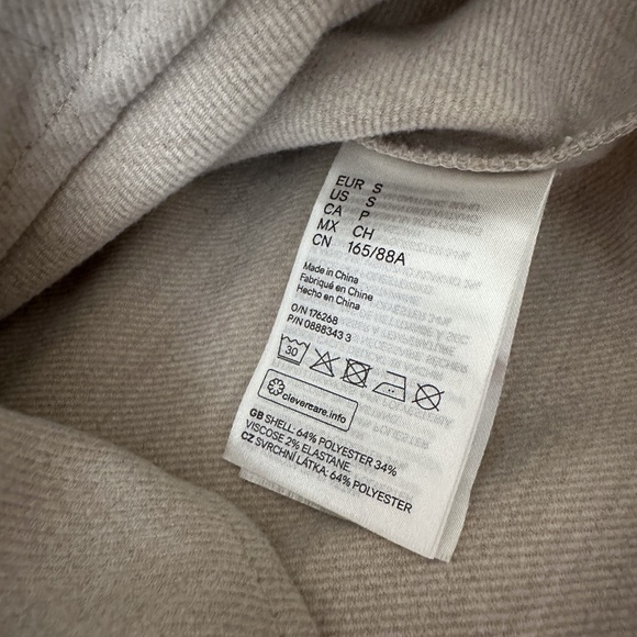 H&M Oversized Flannel Button Up Shirt Beige Size XS - Picture 7 of 8